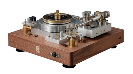 Turntable's Vintage Precision: This image showcases an audiophile-grade turntable.
