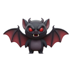 Cute evil bat monster with red eyes