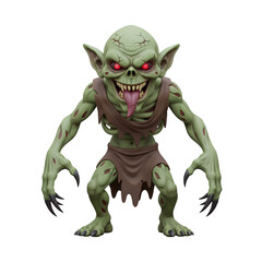 Grotesque ghoul monster with sharp claws