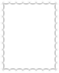 Black Art Deco Decorative Border Frame on White image isolated on a transparent background