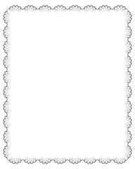 Black Floral Decorative Border Frame on White image isolated on a transparent background