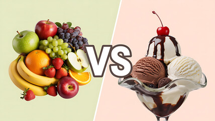 Healthy fruit versus indulgent ice cream sundae showdown