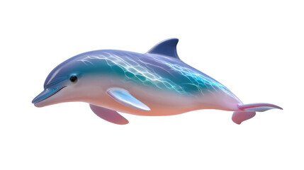 Obraz premium Ocean's Grace: A vivid and vibrant illustration of a playful dolphin, swimming gracefully through the clear waters of the ocean, its smooth skin reflecting the sunlight and serene aura.