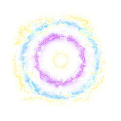 Abstract effect explosion electric energy shockwave, dimensional gate, Neon glow style.