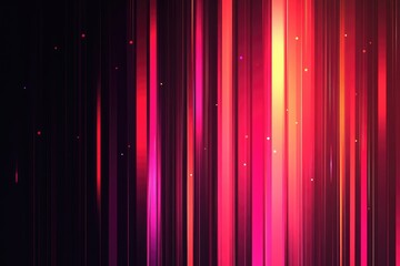 Vertical, vibrant streaks of red, pink, and orange light against a dark background, with scattered points of light