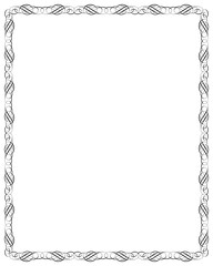Ornate Black Celtic Knot Border on White frame isolated on a transparent background