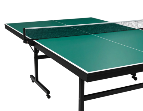 Competition Style Indoor Table Tennis Setup with Net PNG Cutout