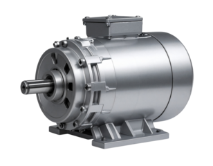 Side View of Industrial DC Motor Drive Unit in Metallic Finish, Transparent PNG