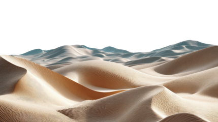 Desert Dunes: Captivating a serene vista of rolling desert dunes, shaped by the wind, in an expansive, sun-drenched landscape. Witness the natural beauty and rugged terrain of this arid environment.