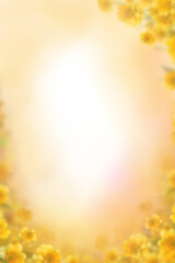 Yellow Abstract with Red Yellow White Pixelated Shape and Floral Border isolated on a transparent background
