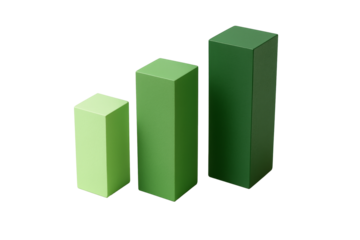 Abstract 3D bar chart symbolizing business growth and financial progress.
