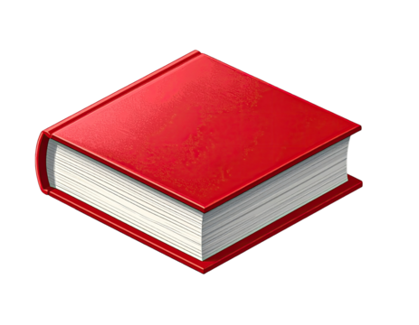 Red book icon, 3D isometric style