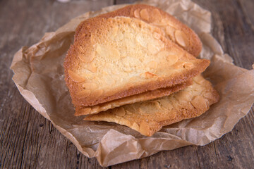 Thin French almond cookies "Tuile"
