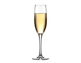 Elegant Champagne Flute Glass Isolated on Transparent PNG