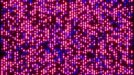 Pink and blue lights shining brightly, creating a vibrant and festive atmosphere