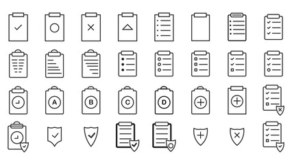 Check list icon set design vector graphic of template, sign and symbol, line style 