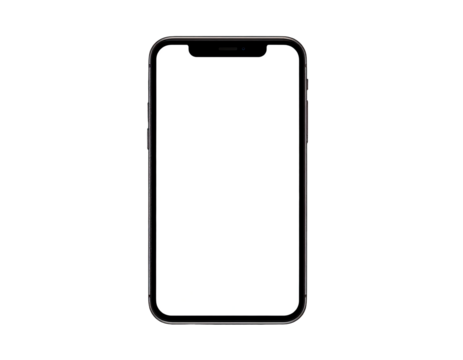 A black smartphone with a blank white screen (1)