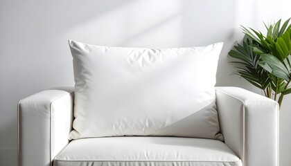 Plain white couch pillow mockup