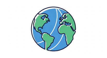 Earth globe vector illustration for geography world map and global travel designs and international concepts