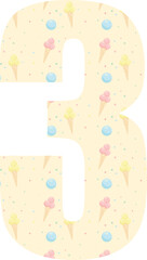 Festive numbers for birthdays. From 0 to 9. Vector illustration for cards, prints, and banners.