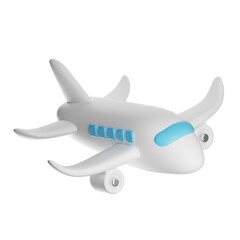 Airplane 3d icon flying concept on transparent background