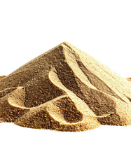 Pile of light tan sand, peaked mound