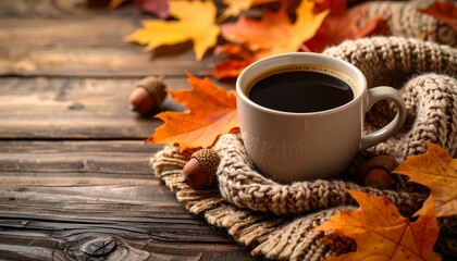 Autumn coffee still life