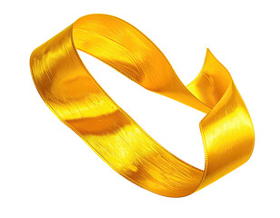 A dynamic, gold ribbon in a swirling, ring-like form
