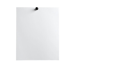 Blank white sheet of paper pinned to a surface