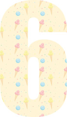 Festive numbers for birthdays. From 0 to 9. Vector illustration for cards, prints, and banners.