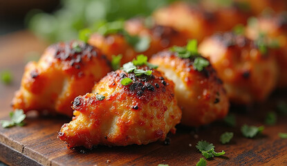 Deliciously Crispy, Grilled Chicken Skewers with Fresh Herbs