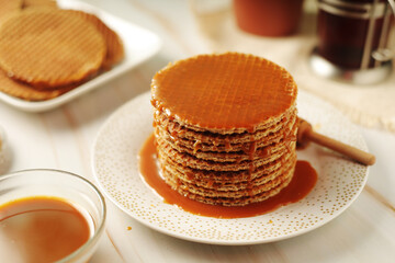 Stroopwafel, a thin, round cookie popular throughout the Netherlands	