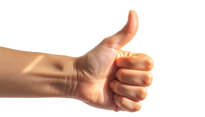 Close-up of a hand giving a thumbs-up gesture