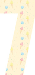 Festive numbers for birthdays. From 0 to 9. Vector illustration for cards, prints, and banners.