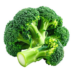 Close-up of a fresh broccoli head. Vibrant green florets clustered around a thick stem.  Healthy,  nutritious,  and appetizing