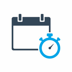 Fototapeta premium Calendar and a stopwatch icon minimalist