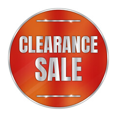 Clearance Sale Badge – Red Round Discount Sticker Icon with Transparent Background for Promotions and Marketing