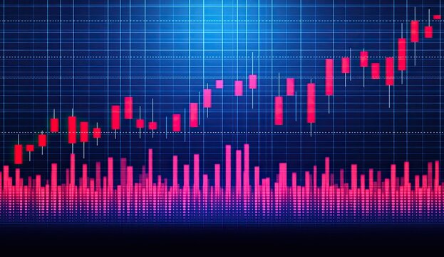 Financial chart showing upward trend