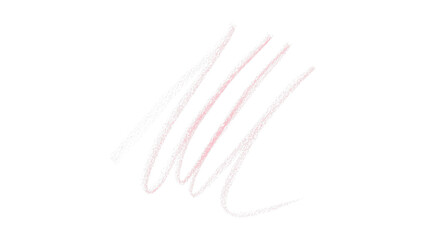 Hand drawn pink pencil lines, circles, stripes and squiggly lines on transparent background.
