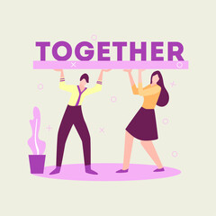Together A Simple Illustration of Teamwork and Collaboration for Success