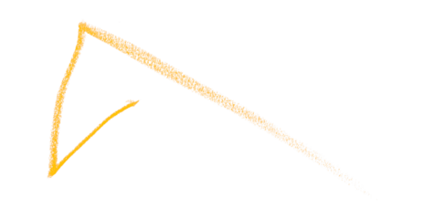 Hand drawn yellow pencil lines, circles, stripes and squiggly lines on a transparent background.