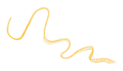Hand drawn yellow pencil lines, circles, stripes and squiggly lines on a transparent background.