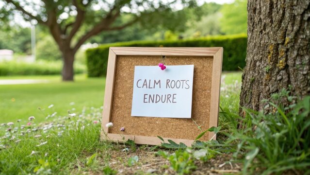 Calm Roots Endure Inspirational Message in Nature Setting