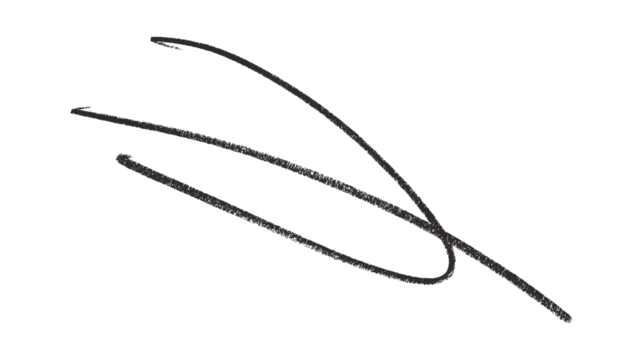 Hand drawn black pencil lines, circles, stripes and squiggly lines on transparent background.