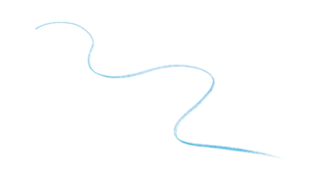 Hand drawn light blue pencil lines, circles, stripes and squiggly lines on a transparent background.