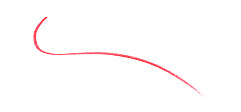 Hand drawn red pencil lines, circles, stripes and squiggly lines on transparent background.