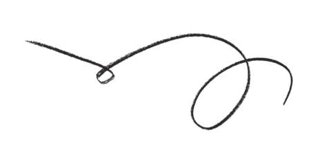 Hand drawn black pencil lines, circles, stripes and squiggly lines on transparent background.