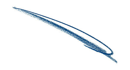 Hand drawn blue pencil lines, circles, stripes and squiggly lines on transparent background.