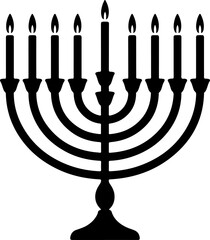 Menorah Candles silhouette vector illustration