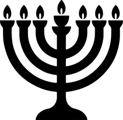 Menorah Candles silhouette vector illustration